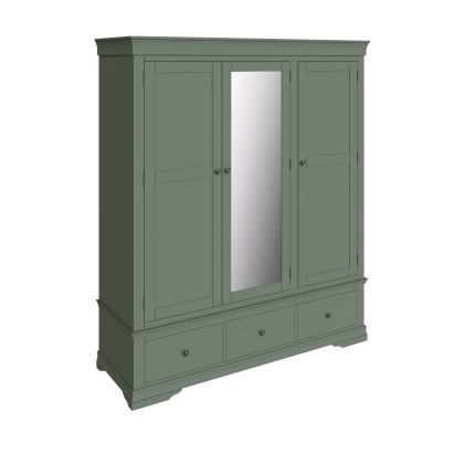 Sorrento 3 Door 2 Drawer Wardrobe in Green