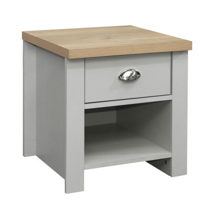 Harrow 1 Drawer Lamp Table Grey