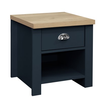 Harrow 1 Drawer Lamp Table Navy