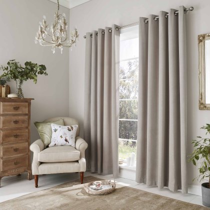 Laura Ashley Abbott Dove Grey Curtains