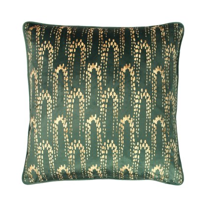 Wisteria Printed Velvet Cushion Emerald Wisteria Printed Velvet Cushion Emerald