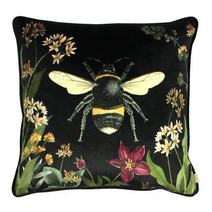 Midnight Garden Bee Cushion Black Midnight Garden Bee Cushion Black