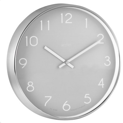 Acctim Elma 25cm Chrome Grey Wall Clock