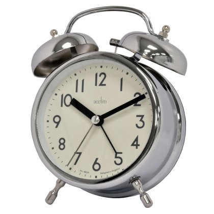 Acctim Hardwick Chrome Retro Double Bell Clock