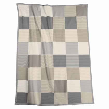 Biederlack Thermosoft Tweed Check Grey Throw