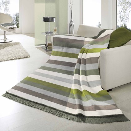 Biederlack Block Stripe Green Throw