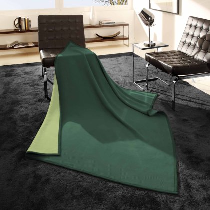 Biederlack Soft Cotton Duo Mel Verde Throw