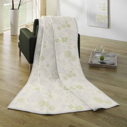 Biederlack Orion Cotton Floral Green Throw