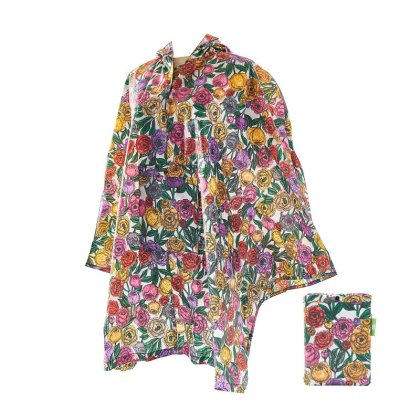 Eco Chic Peonies Adult Poncho