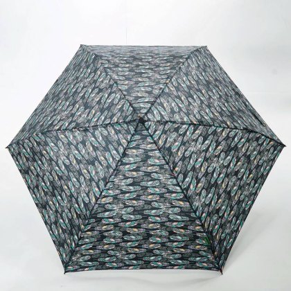 Eco Chic Black Feather Mini Umbrella