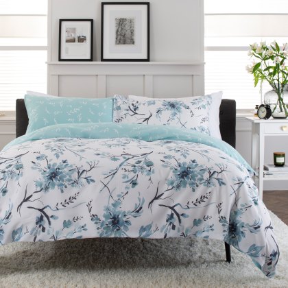 Deyongs Cherry Blossom Blue Duvet Cover Set