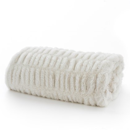 New Hampshire Natural Faux Fur Throw