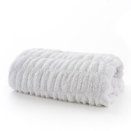 New Hampshire Silver Faux Fur Throw