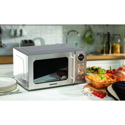 20L Silver Microwave with Grill