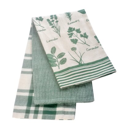 Stow Green Kitchen Herb Tea Towels Set of 3