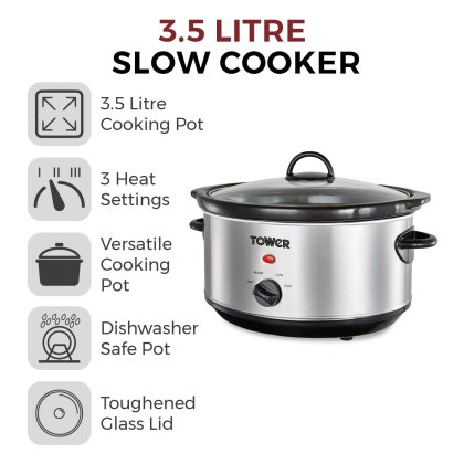 Tower 3.5ltr SS Slow cooker