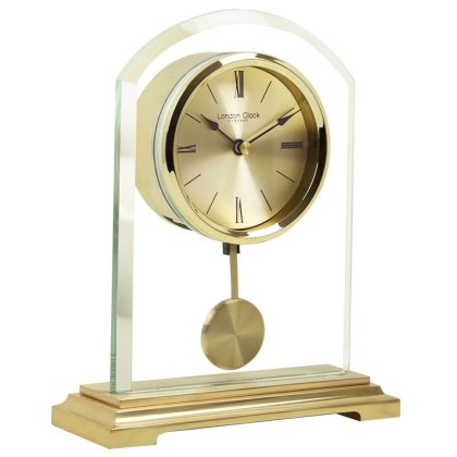 London Clock Company Gold Arch Pendulum Mantel Clock