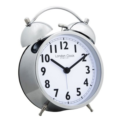 London Clock Company Chrome Twin Bell Alarm Clock