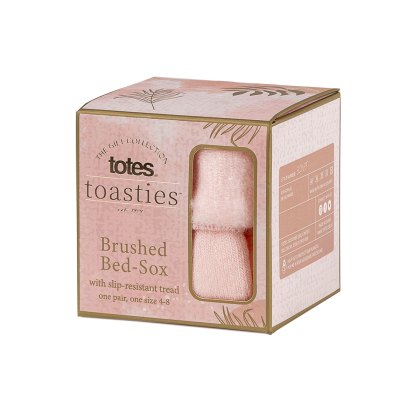 Totes Ladies Brushed Blush Bed-Sox with Tread