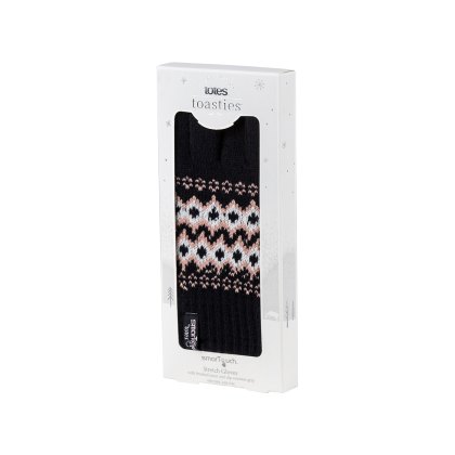 Totes Ladies Black Sparkle Stretch Knitted Smartouch Gloves