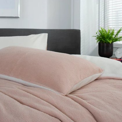 Teddington Blush Sherpa Duvet Cover Set