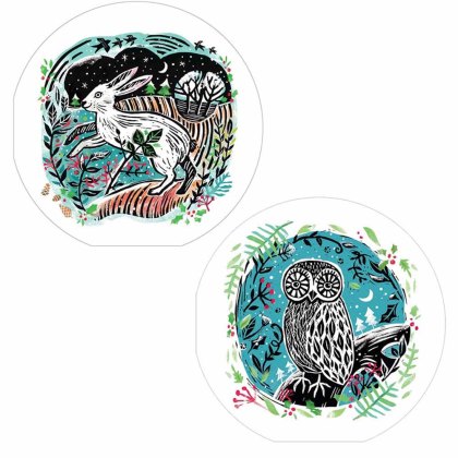 Otter House Linocut Scene RSPB Luxury Xmas Cards