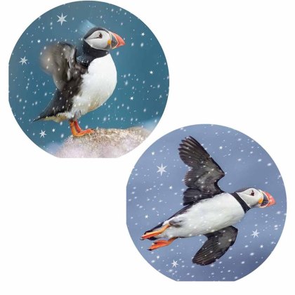 Otter House Puffin & Snowflakes RSPB Luxury Xmas Cards