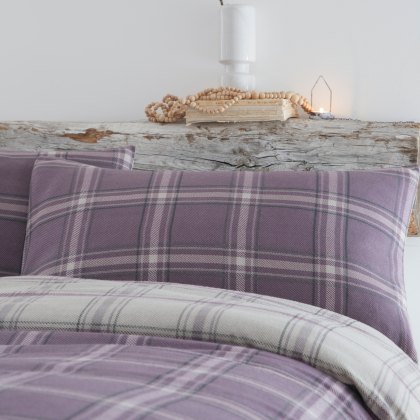 Appletree Aviemore Check Heather Single Duvet Cover Set
