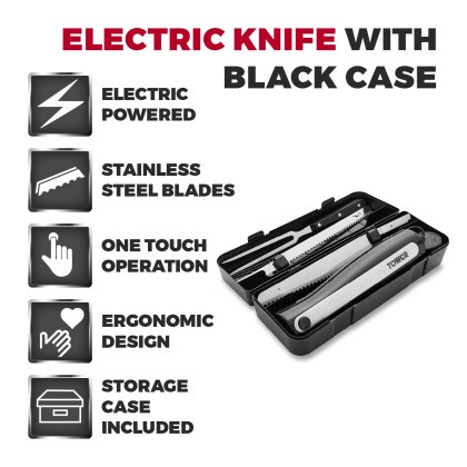 Tower Electric Knife with Fork and case