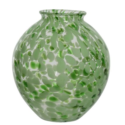 Kaemingk Green Mottled Glass Vase