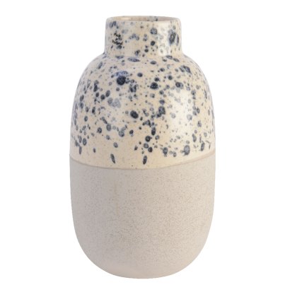 Kaemingk Vase earthenware blue spotted glaze Wide