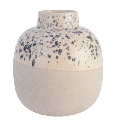 Kaemingk Vase earthenware blue spotted glaze