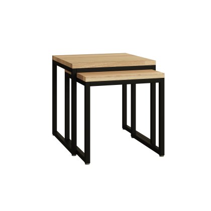 Bell & Stocchero Mono Nest of 2 Tables  - Oak & Black
