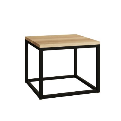Bell Stocchero Mono Square Side Table  - Oak & Black