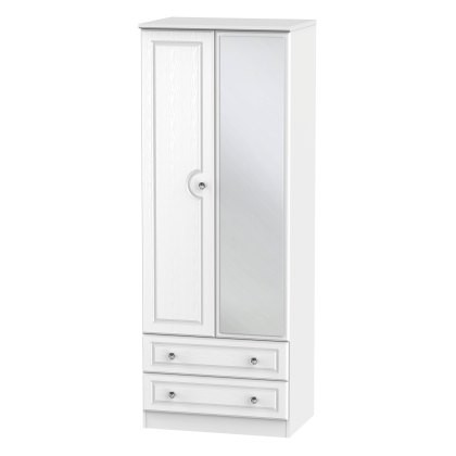 Krystal Tall 2ft6in 2 Drawer Mirror Wardrobe Krystal Tall 2ft6in 2 Drawer Mirror Wardrobe