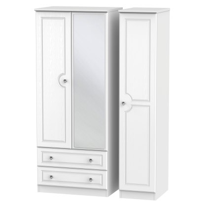 Krystal Triple 2 Drawer Mirror Wardrobe Krystal Triple 2 Drawer Mirror Wardrobe