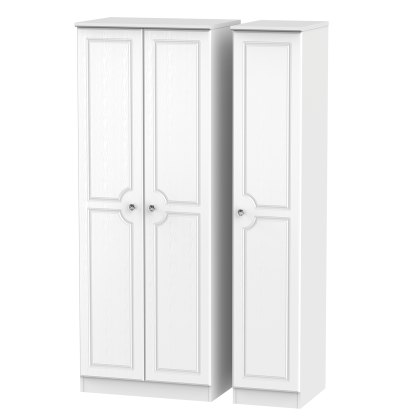Krystal Tall Triple Plain Wardrobe Krystal Tall Triple Plain Wardrobe