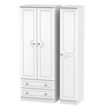 Krystal Tall Triple 2 Drawer Wardrobe Krystal Tall Triple 2 Drawer Wardrobe