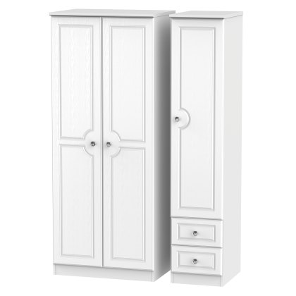 Krystal Triple Plain + Drawer Wardrobe Krystal Triple Plain + Drawer Wardrobe