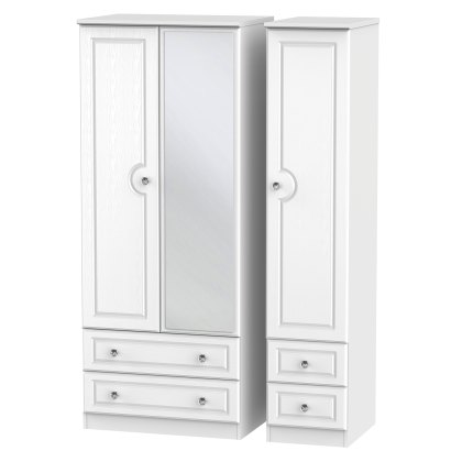 Krystal Triple 2 Drawer Mirror + Drawer Wardrobe Krystal Triple 2 Drawer Mirror + Drawer Wardrobe