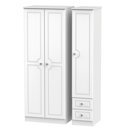 Krystal Tall Triple Plain + Drawer Wardrobe Krystal Tall Triple Plain + Drawer Wardrobe