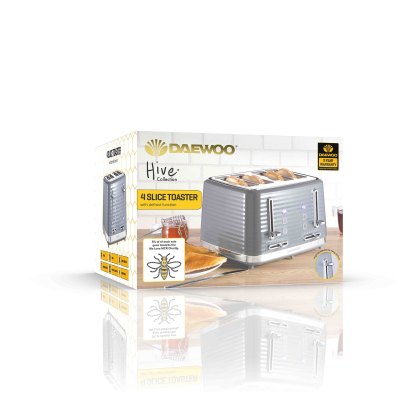Daewoo Hive 4 Slice Toaster Grey