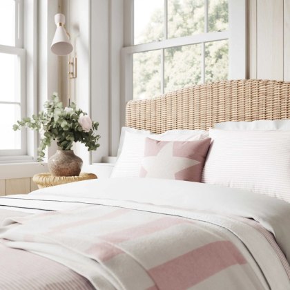 Helena Springfield Ticking Stripe Pink Duvet Cover Set