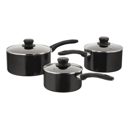 Judge Radiant 3 Piece Non-Stick Black Saucepan Set Judge Radiant 3 Piece Non-Stick Black Saucepan Set