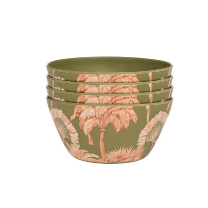 Eleanor Bowmer set of 4 melamine bowls Green Palm