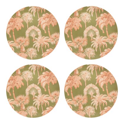 Eleanor Bowmer set of 4 melamine dinner plates green palm