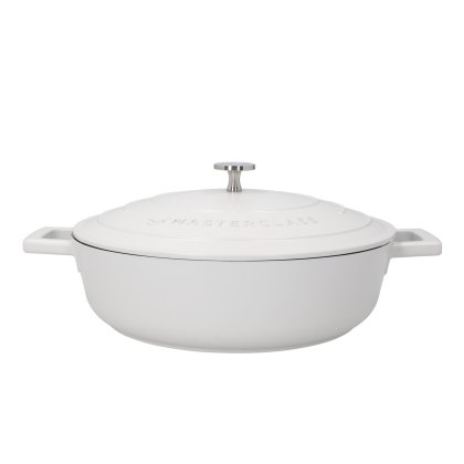 MasterClass 4L Cast Aluminium Shallow Casserole Dish Cream