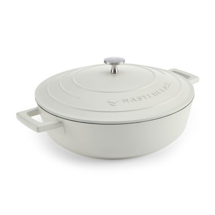 MasterClass 4L Cast Aluminium Shallow Casserole Dish, Cream