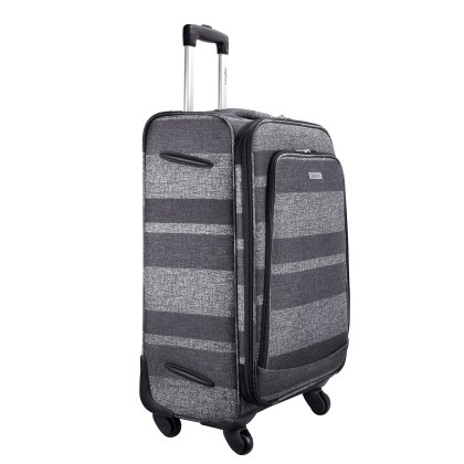 Highbury Unique Grey Stripe Ultra Light Weight Luggage