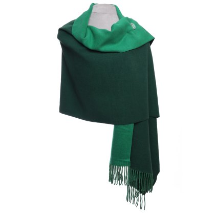 Zelly Green Pashmina Pin Reversible Scarf